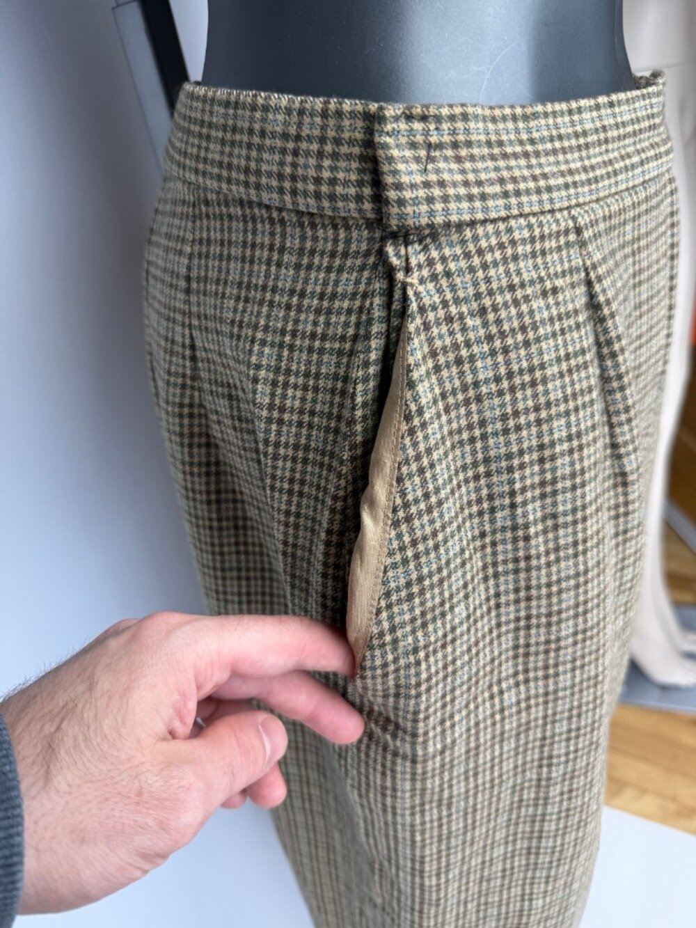 PENDLETONβ Glen Plaid Wool Trousers High Waist Wide Leg Size 14 - Picture 7 of 10